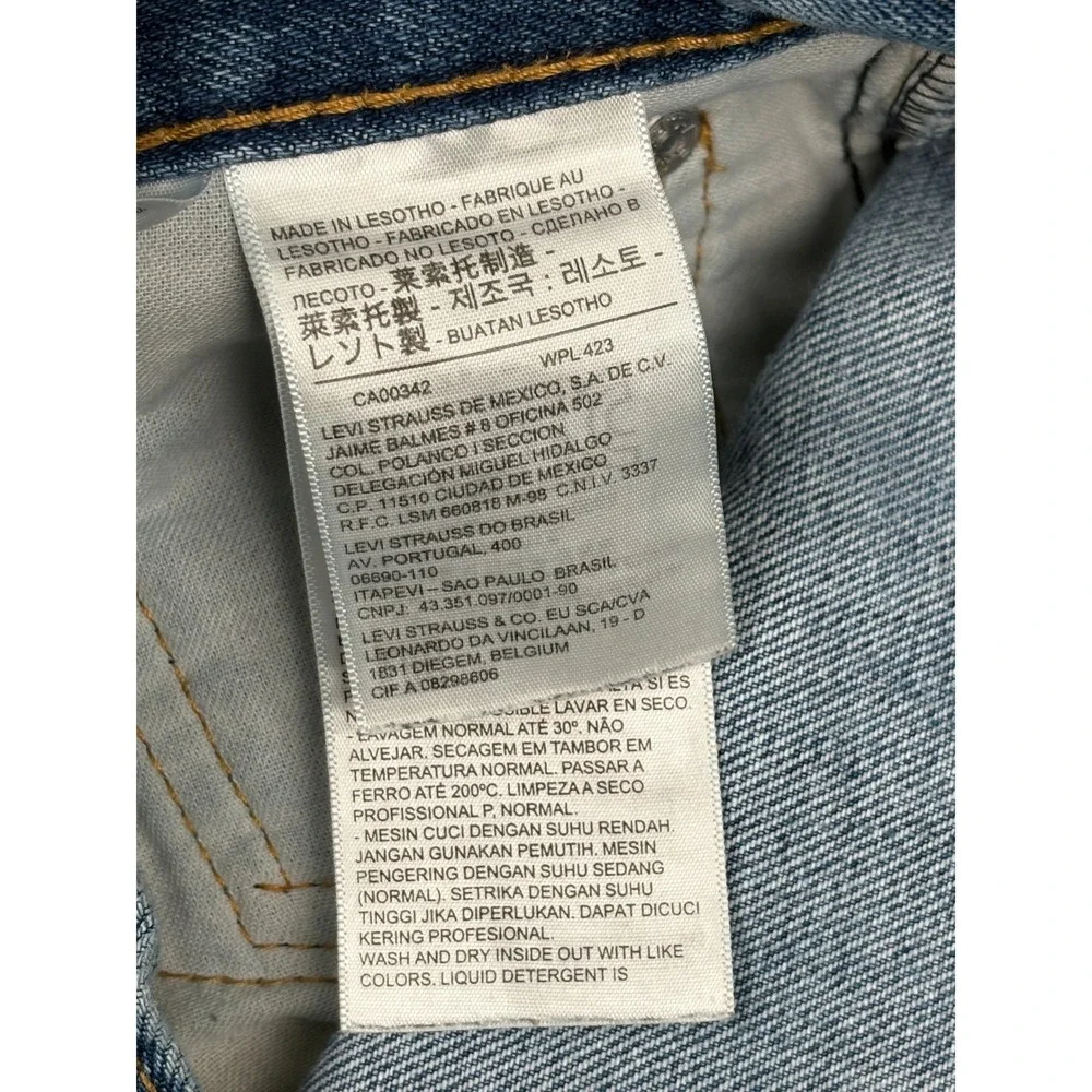 Levis 505 Regular Fit Straight Leg Light Wash Denim Jeans Mens 33x32 00505-4891